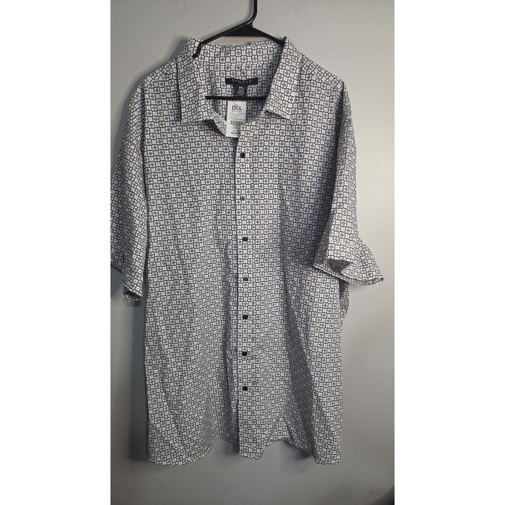 Synrgy Mens Big And Tall Short Sleeve Button Up Golf Wear 3x